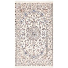 Hand Made Rug Nain 9la Persia 128x215 Ivory Blu