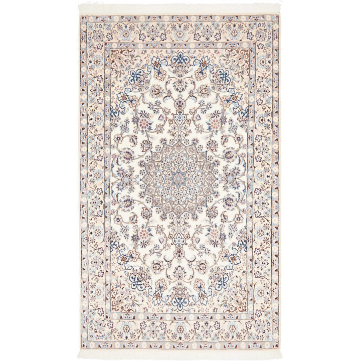 Hand Made Rug Nain 9la Persia 128x215 Ivory Blu