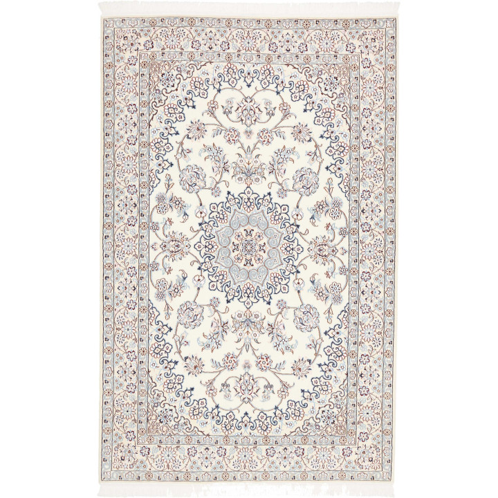 Hand Made Rug Nain 9la Persia 132x206 Ivory Blu