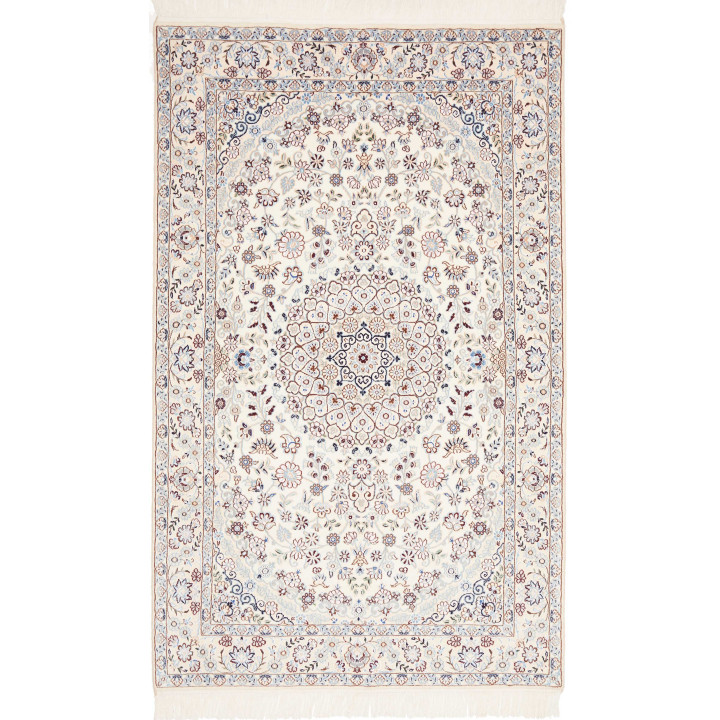 Hand Made Rug Nain 9la Persia 132x214 Ivory Blu