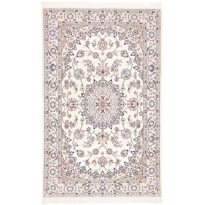 Hand Made Rug Nain 9la Persia 130x206 Ivory Blu