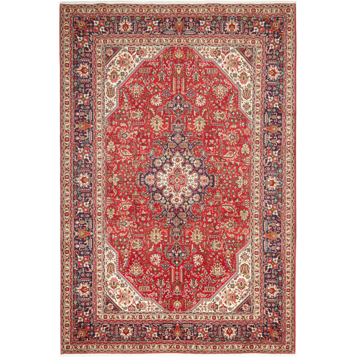 Hand Made Rug Tabriz Persia 200x300 Red Blue
