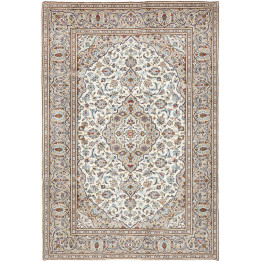 Hand Made Rug Kashan Persia 202x295 Ivory Blue