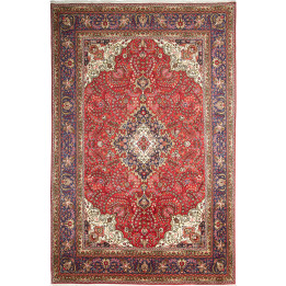 Hand Made Rug Tabriz Persia 194x297 Red Dark Bl