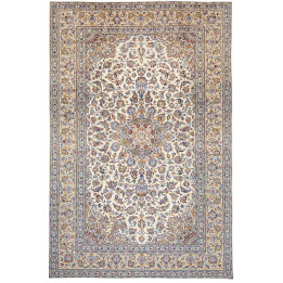 Hand Made Rug Kashan Persia 206x315 Beige Blue