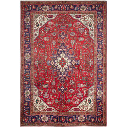Hand Made Rug Tabriz Persia 198x287 Red Dark Bl