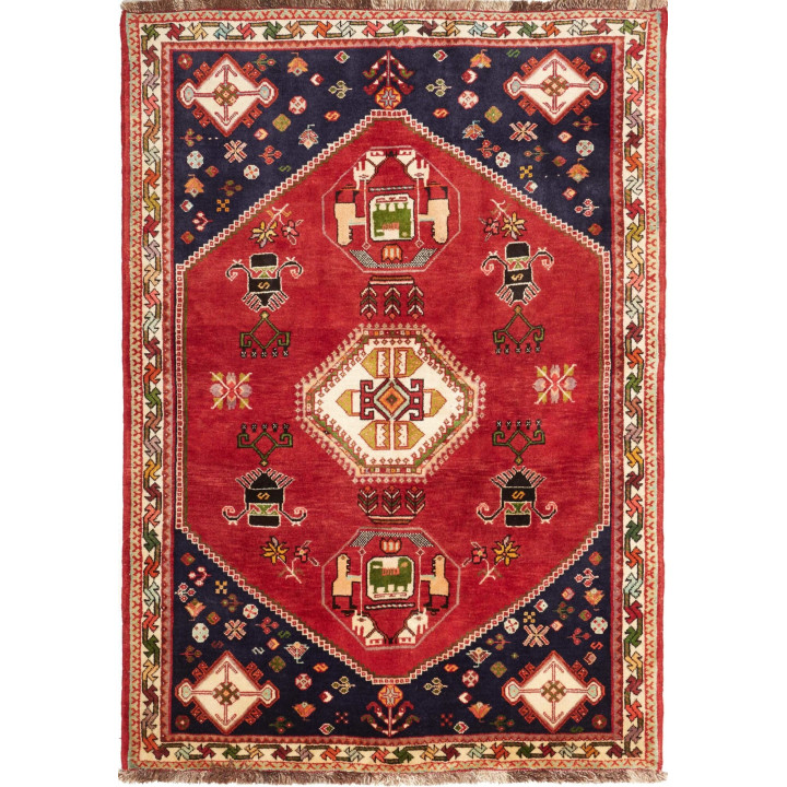 Hand Made Rug Shiraz Fine Persia 122x174 Red Da