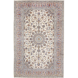 Hand Made Rug Kashan Persia 197x305 Ivory Blue