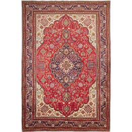 Hand Made Rug Tabriz Persia 202x300 Red Blue
