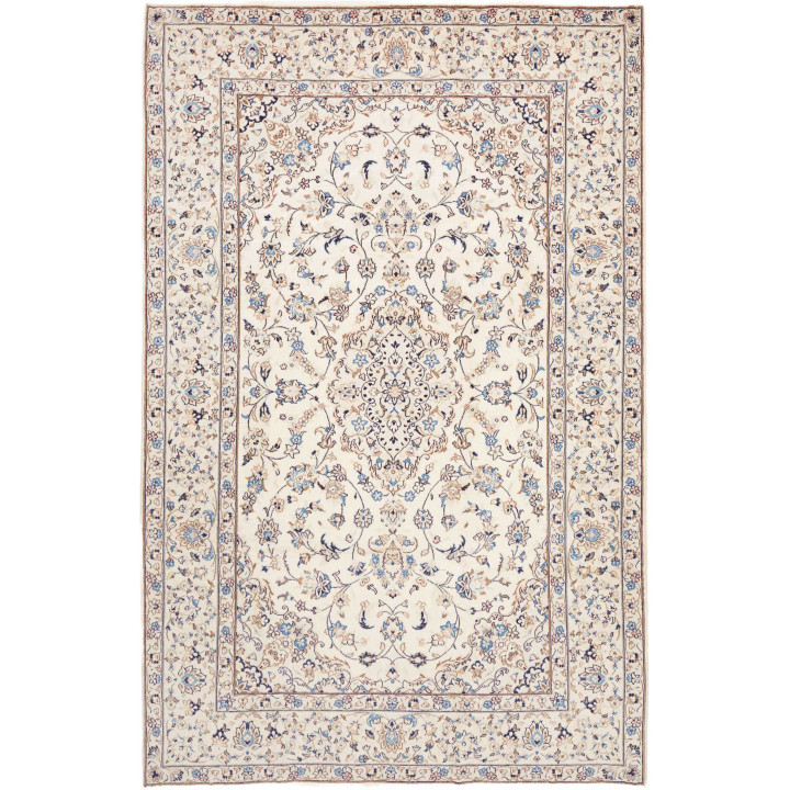 Hand Made Rug Kashan Persia 190x296 Ivory Blue