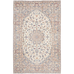 Hand Made Rug Kashan Persia 202x295 Ivory Blue