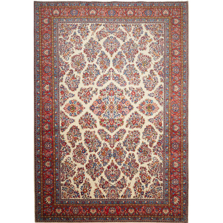 Hand Made Rug Sarough Persia 243x350 Ivory Bric