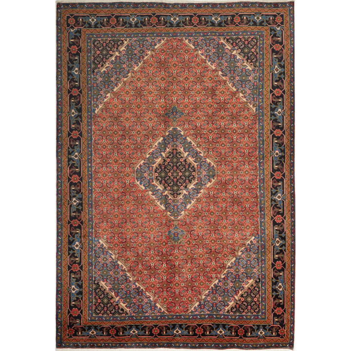 Hand Made Rug Ardabil Persia 200x290 Brick Red