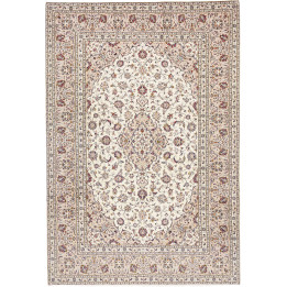 Hand Made Rug Kashan Persia 200x290 Ivory Burgu