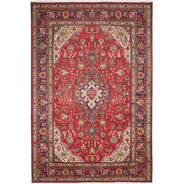 Hand Made Rug Tabriz Persia 204x304 Red Dark Bl
