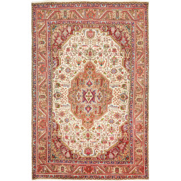 Hand Made Rug Tabriz Persia 198x300 Ivory Brick