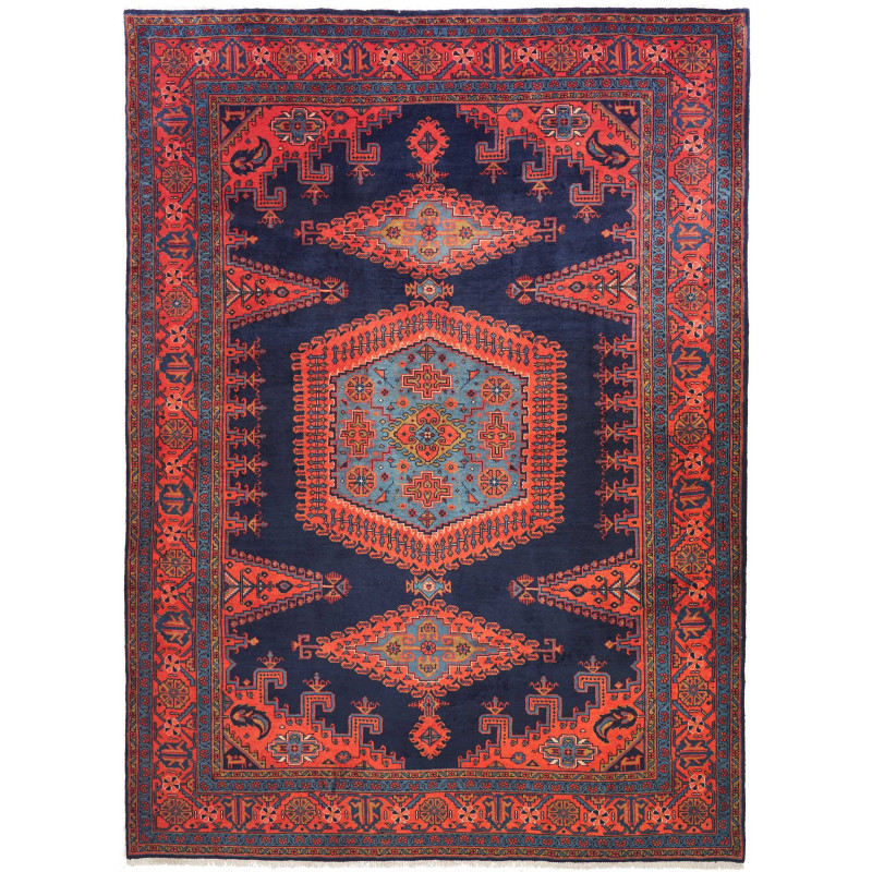 Rug Wiss Persia 218x302 Navy Blue Coral Red