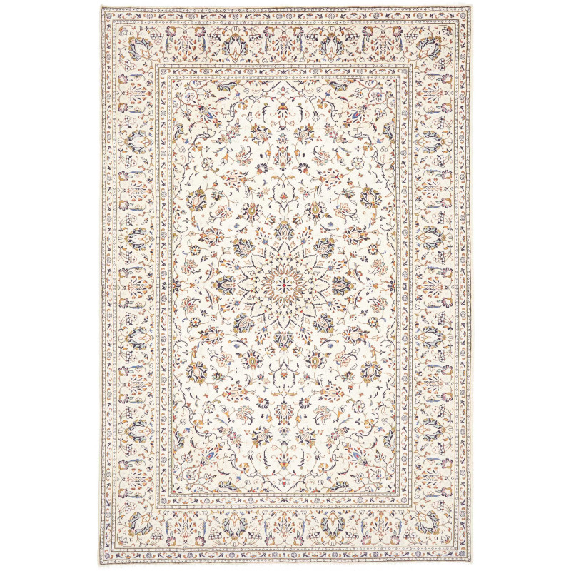 Rug Kashan Persia 194x296 Cream Blue