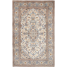 Hand Made Rug Kashan Persia 200x301 Ivory Cobal