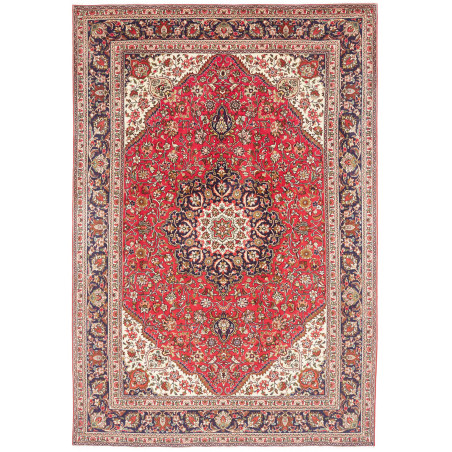 Rug Tabriz Persia 200x297 Coral Red Navy Blue