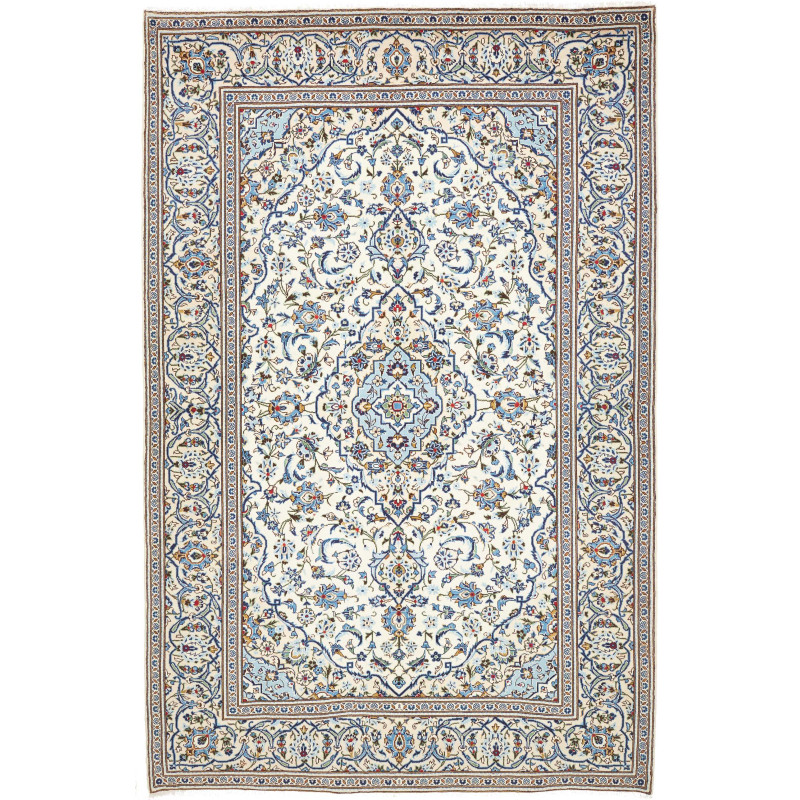 Rug Kashan Persia 200x303 Cream Blue