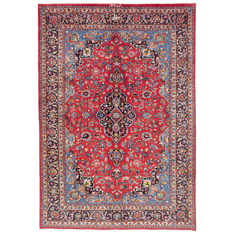 Rug Mashad Persia 203x293 Crimson Red Navy Blue