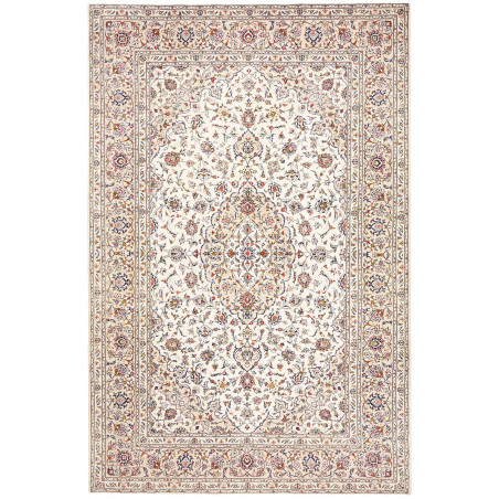 Rug Kashan Persia 198x306 Ivory Burgundy
