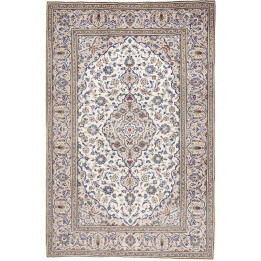 Hand Made Rug Kashan Persia 194x296 Ivory Cobal