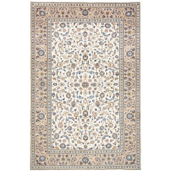 Rug Kashan Persia 194x297 Ivory Sapphire Blue