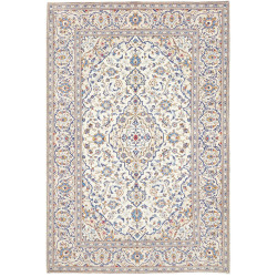 Rug Kashan Persia 195x293 Ivory Blue