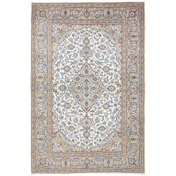 Rug Kashan Persia 200x302 Cream Sky Blue
