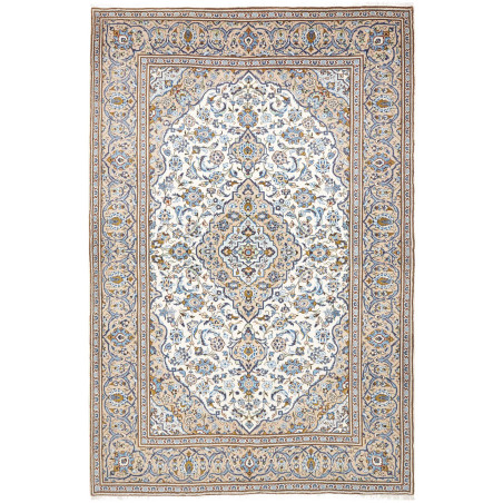 Rug Kashan Persia 200x302 Cream Sky Blue