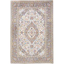 Rug Kashan Persia 200x290 Ivory Blue