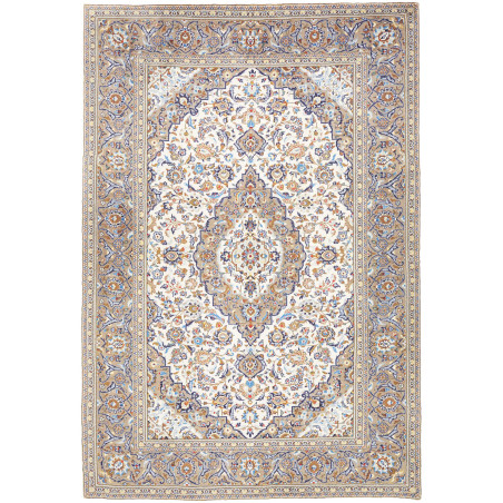 Rug Kashan Persia 200x290 Ivory Blue