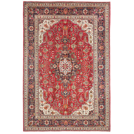 Rug Tabriz Persia 200x302 Red Navy Blue