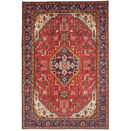 Rug Tabriz Persia 205x303 Red Navy Blue