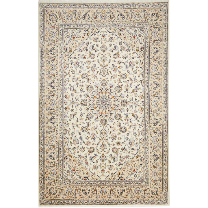 Hand Made Rug Kashan Persia 195x305 Ivory Blue