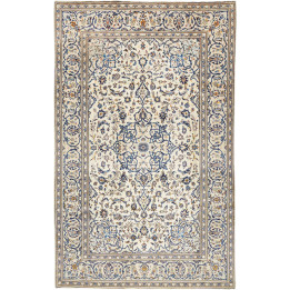 Hand Made Rug Kashan Persia 193x308 Ivory Blue
