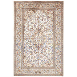 Rug Kashan Persia 196x298 Ivory Blue