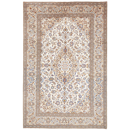 Rug Kashan Persia 196x298 Ivory Blue