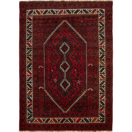 Hand Made Rug Shiraz Persia 170x240 Dark Red Bl