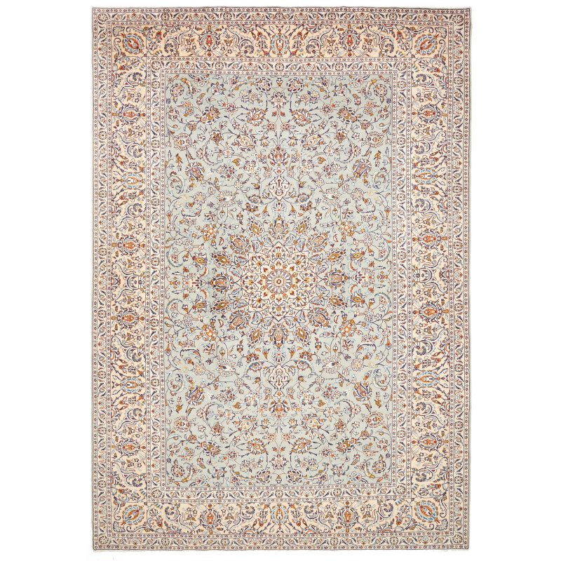 Rug Kashan Persia 232x333 Pale Sky Blue Cream