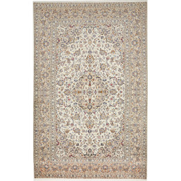 Hand Made Rug Kashan Persia 204x320 Ivory Blue