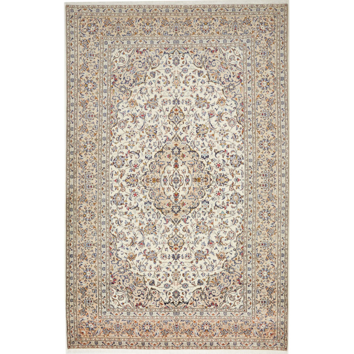 Hand Made Rug Kashan Persia 204x320 Ivory Blue