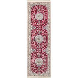 Hand Made Rug Nain 9la Persia 90x309 Dark Red I