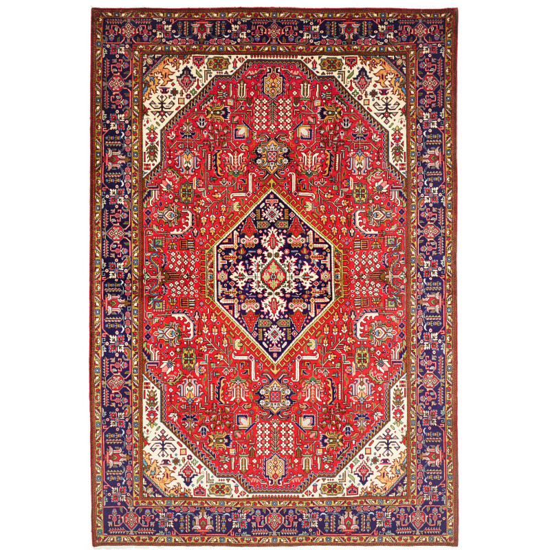 Rug Tabriz Persia 202x300 Red Deep Navy