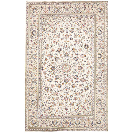 Rug Kashan Persia 193x306 Ivory Midnight Blue