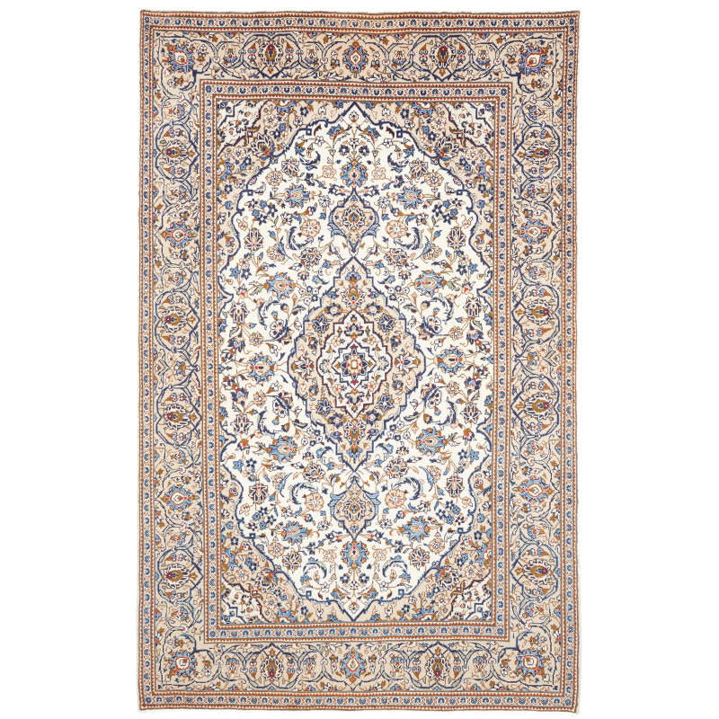 Rug Kashan Persia 194x318 Cream Blue