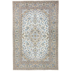 Rug Kashan Persia 200x304 Cream Sky Blue