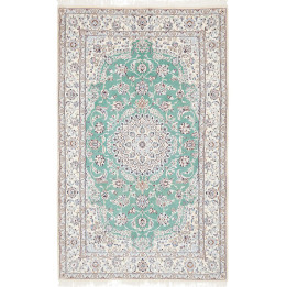 Hand Made Rug Nain 9la Persia 155x247 Water Gre